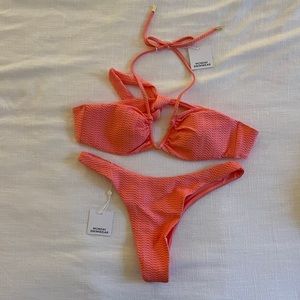 SET Monday Swimwear Copacabana Top and Byron Thong (Azalea Pink)